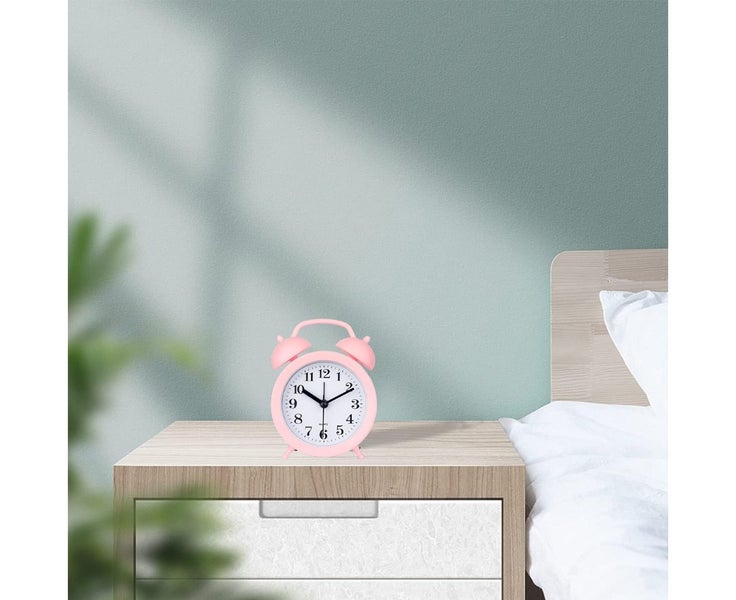 Mini Cute Vintage Retro Analog Twin Bell Alarm Clock for Kids,No Snooze,Batte Carousel 5
