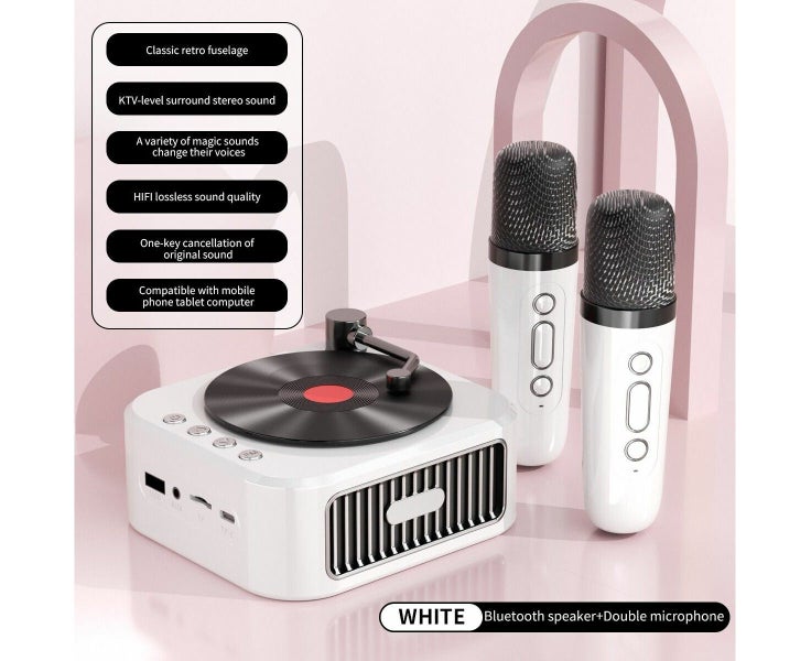 Mini Karaoke Machine for Kids Portable Bluetooth Speaker with 2Wireless micph Carousel 1