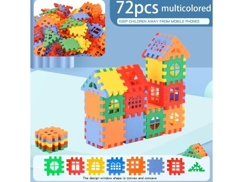 Children's Building Houses With Large Particle Blocks Puzzle 3-12 Carousel 1