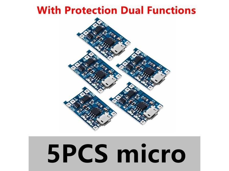 5PCS 5V 1A Micro/Type-c/Mini 18650 TP4056 Lithium Battery Charger Module Carousel 1