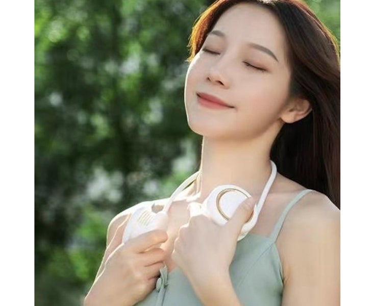 Mini USB Rechargeable Lazy Neckband Air Cooler Fan for-White Carousel 2