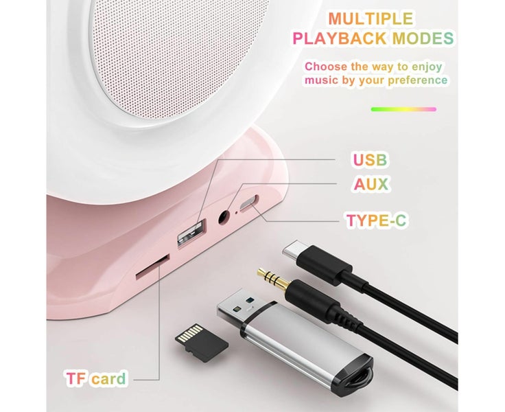 Mini Karaoke Machine for Kids,Portable Bluetooth Speaker with 2 Wireless Micr Carousel 6