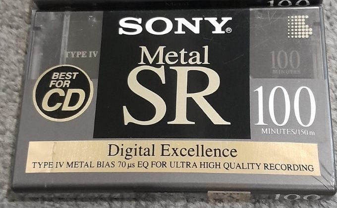 Sony Metal SR-100 min (Type IV) Blank Audio Cassette Tape (Japan new/sealed) Carousel 1