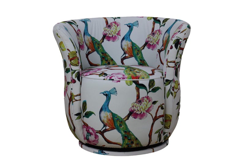 TNC Peacock Swivel Chair, Black Carousel 6
