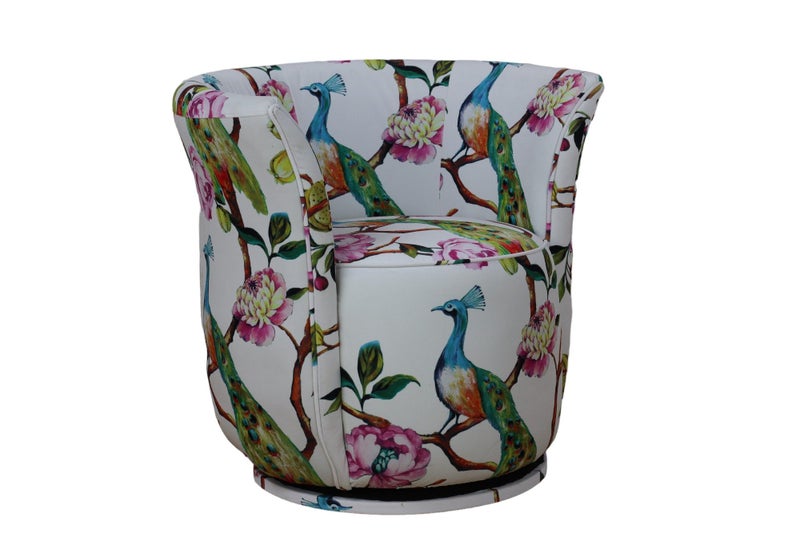 TNC Peacock Swivel Chair, White Carousel 2