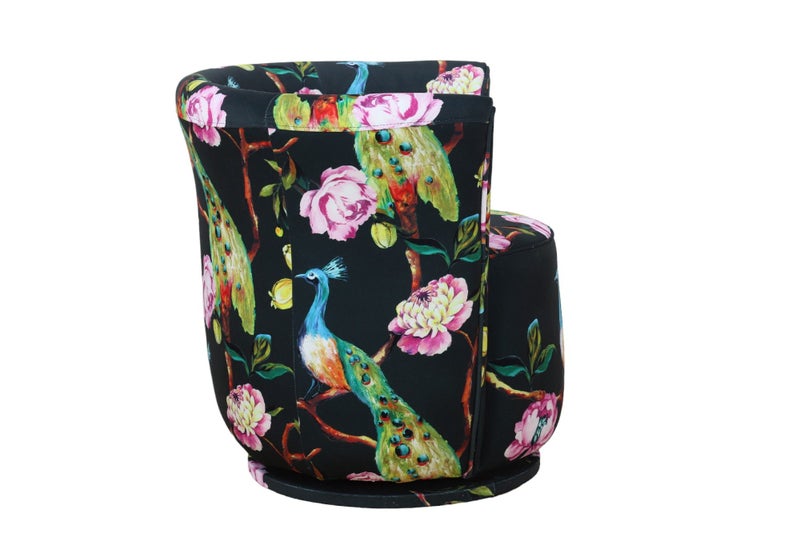TNC Peacock Swivel Chair, Black Carousel 2