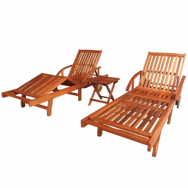Sun Loungers 2 Pcs With Table Solid Acacia Wood Xiallx Carousel 1