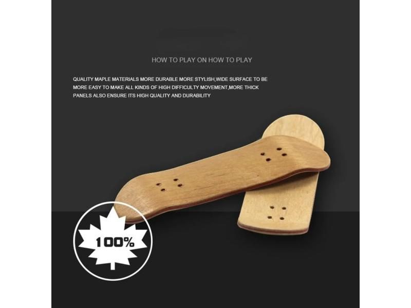 1 Set Wood Mini Finger Skateboard PU Non-slip Mat For Children Carousel 1