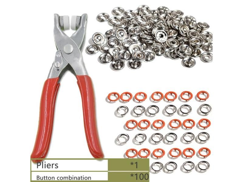 100 Sets Metal Snaps White Paint Claw Buckle Installation Tool Rivet Children's Carousel 1