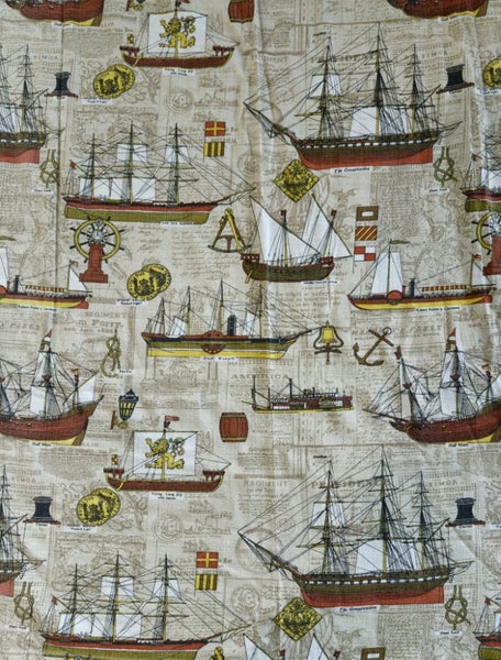 Vintage Barkcloth Curtain Carousel 2