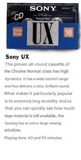 5 X Sony Type II UX 90 min Blank Audio Cassette Tapes (Italy/sealed) Carousel 9
