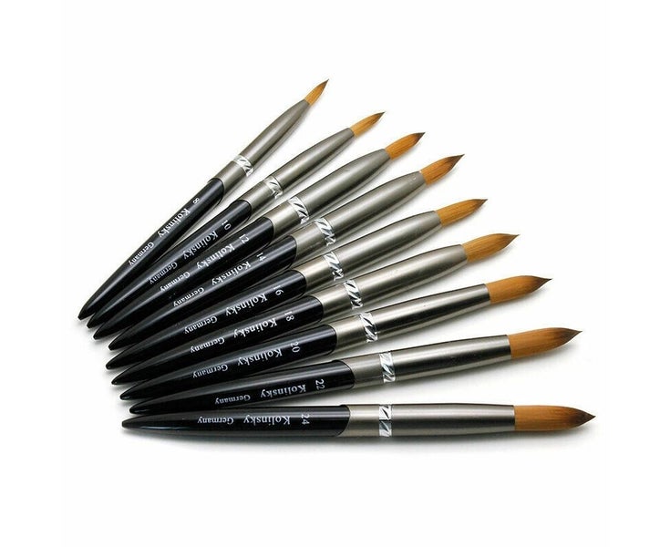 Nail Art Brush Pen Crimped Manicure Tools Size #8-#24ˇĚ Carousel 1