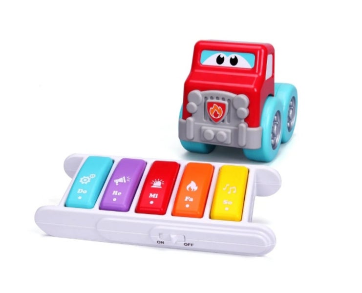 Bbjunior Drive 'N Rock Fire Truck With Piano Carousel 1