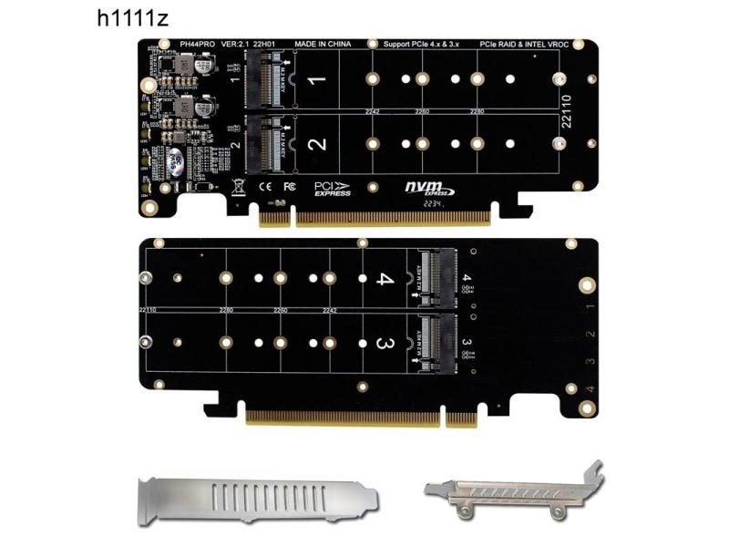 4Port M.2 NVME To PCI Express X16 4.0 Bifurcation Raid Controller M KEY NVME Carousel 1