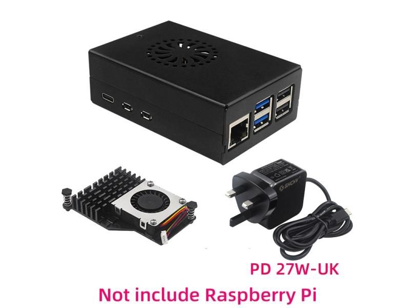 Raspberry Pi 5 Metal Case Aluminum Alloy Shell Compatible For Active Cooler For Carousel 1