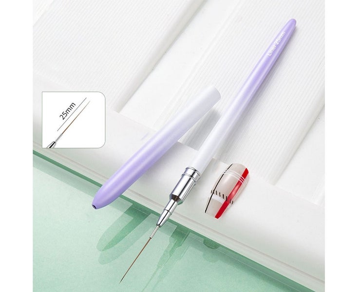 Nail Art Liner Brushes Metal Handle Nail Drawing Pens,5 Sizes-Nail Art Brush Carousel 10