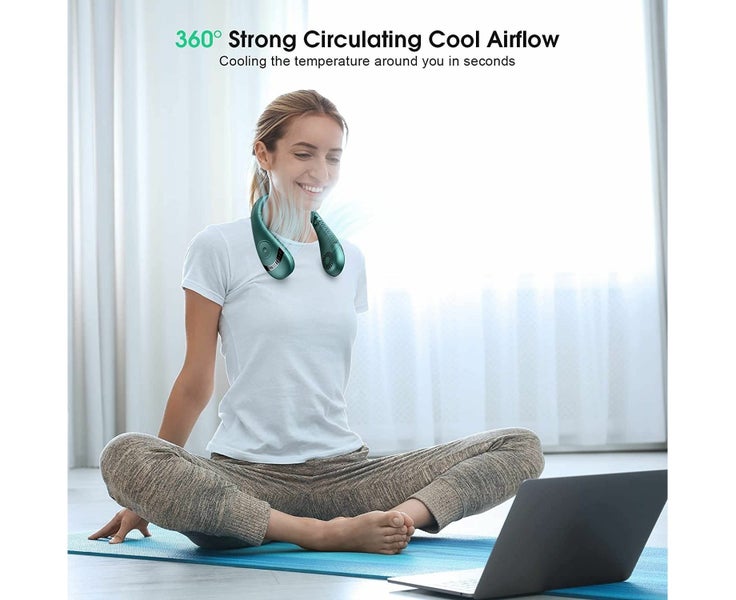 Neck Fan, 5000mAh Folding Fan, Bladeless Portable Rechargeable 3-Speed Adjust Carousel 6