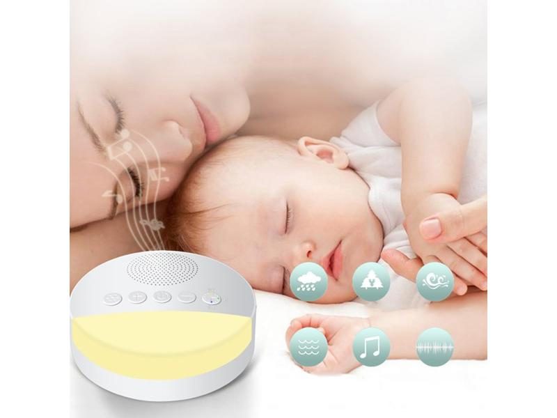 White Noise Machine Baby Sleep Soother Sound Player Night Light Auto-off Timer Carousel 1