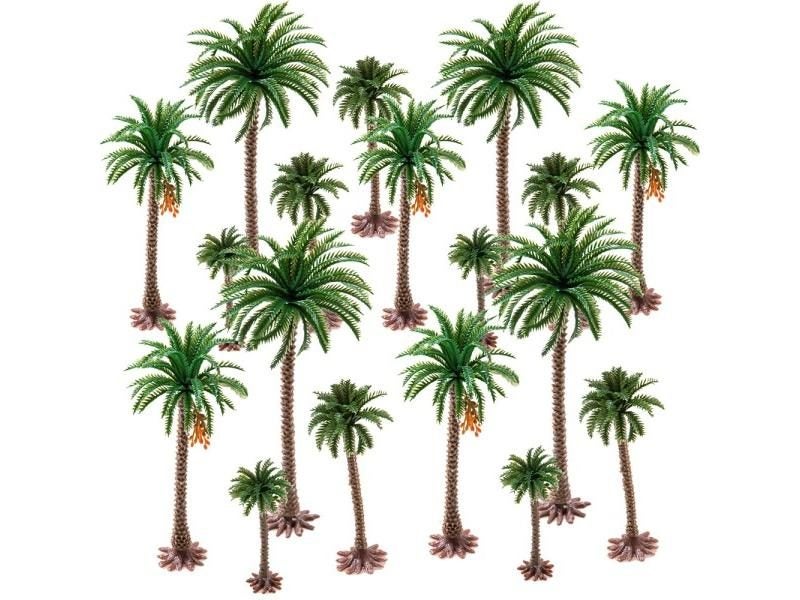 Height 6-15cm Coconut Palm Tree Model DIY Park Rainforest Train Railroad Carousel 1