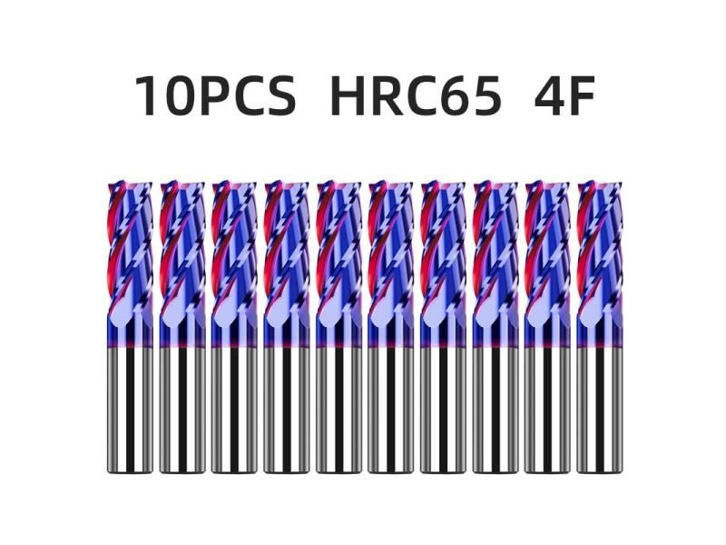 Tooleye HRC65 Carbide End Mill 4 Flutes Metal Milling Cutter Cutting Tool CNC Carousel 1