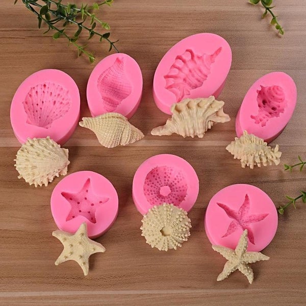 Starfish Sea Shell Silicone Moulds Fondant Molds Carousel 1