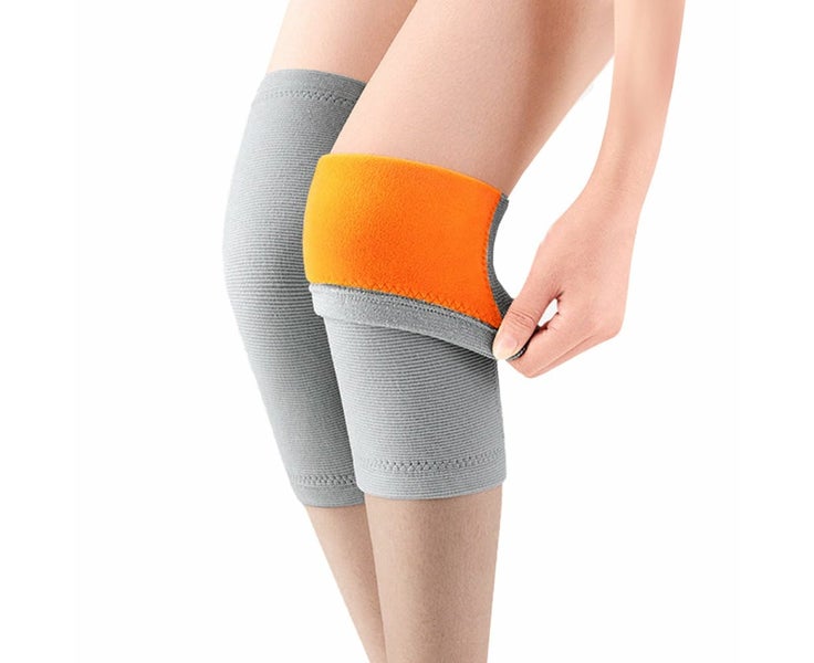 Pair of Knee Pads Thicken Fleece Lined Knee Warmers Grey - XL Carousel 1