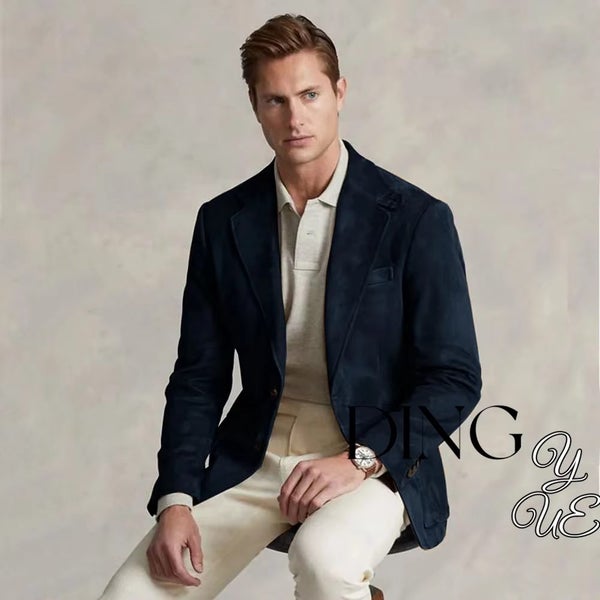 Hot Sale Men's Suit Suede Jacket Single Breasted Casual Fashion Male Coat For Carousel 1