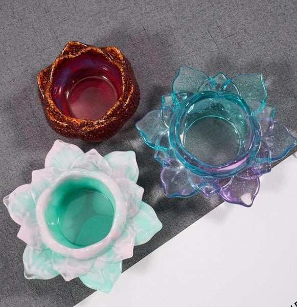 Silicone Lotus Candle Holder Molds Resin Moulds Aromatherapy Mold Carousel 20