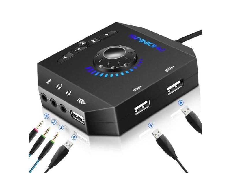 Professional Computer External Sound Card USB Audio Adapter For PC Windows Carousel 1