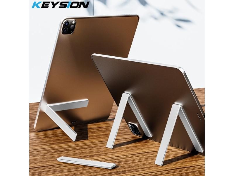 KEYSION Durable Mini L Shaped Tablet Stand Foldable Aluminium Alloy Plate Stand Carousel 1