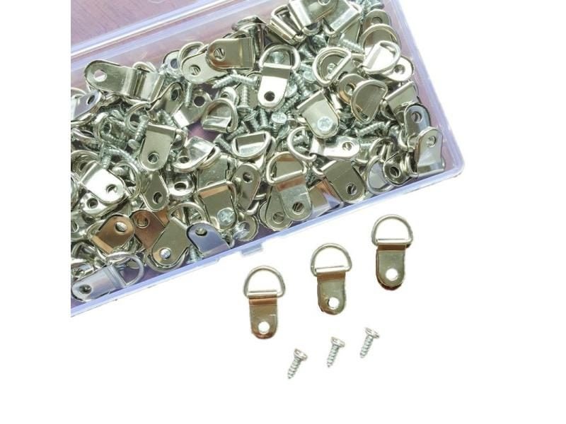 100pcs/set D Ring Hanging Picture Frame Strap Hanger Hooks Oil Painting Mirror Carousel 1