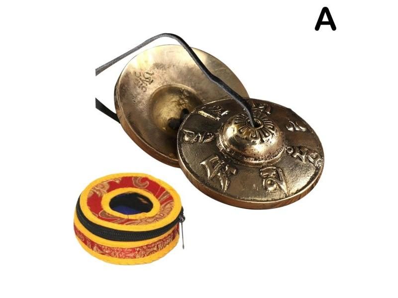 2.6in/6.5cm Tibetan Meditation Tingsha Cymbal Bell Nepal Bells Tibetan Buddhist Carousel 1