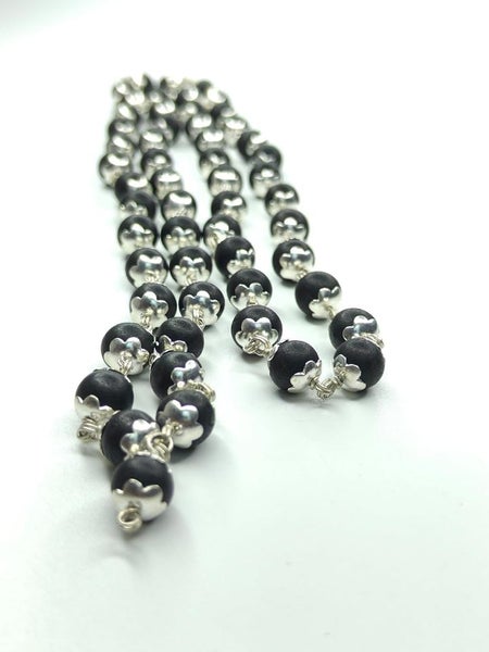 German Silver Karungali Malai Silver Original 8mm - 54 Beads Carousel 2