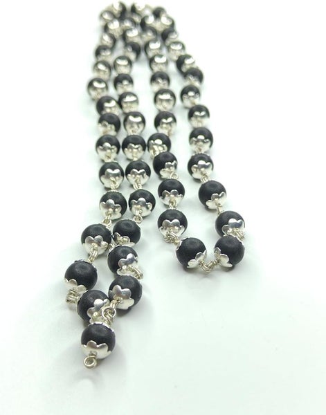 German Silver Karungali Malai Silver Original 8mm - 54 Beads Carousel 4