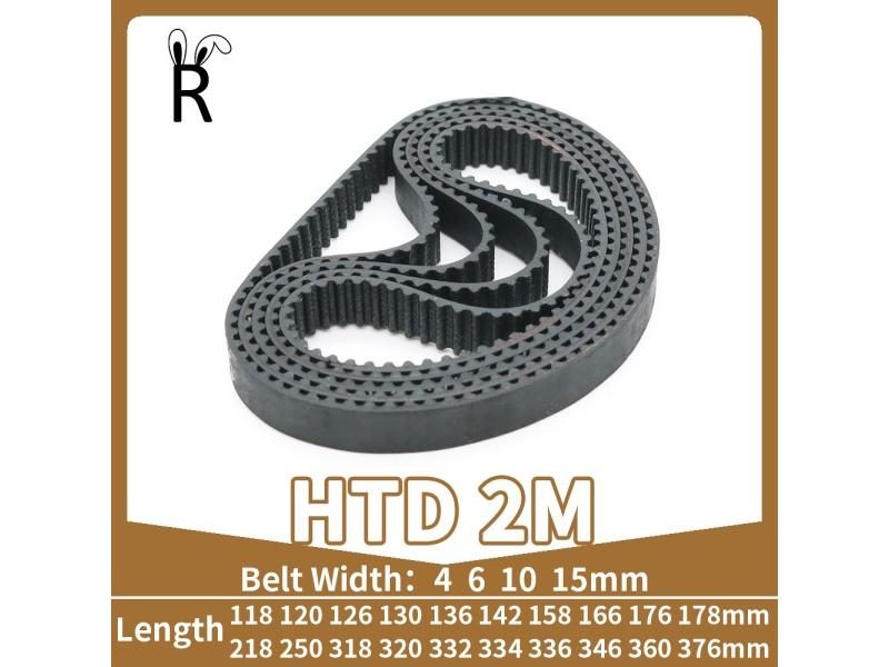 HTD 2M Timing Belt 2M Closed Loop Rubber Belt Width 4/6/10/15mm Length 118 120 Carousel 1