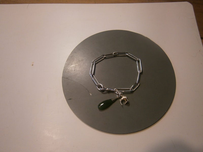 ANTQ. STG.SIL. FOB CHAIN BRACELET+NZ GREENSTONE &KIWI FOBS Carousel 1