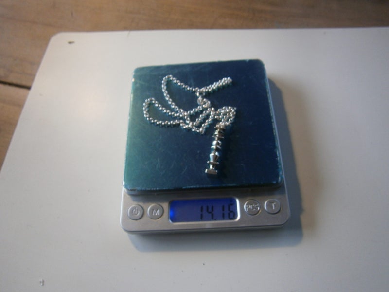 STG. SILVER COLUMN PENDANT on STG.SIL.BELCHER CHAIN Carousel 8