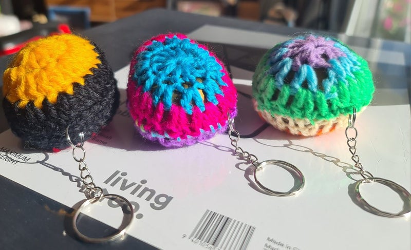 Crocheted keyrings x3 Carousel 1