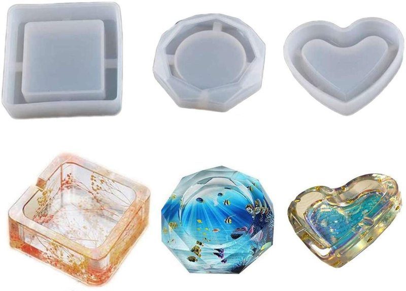 3pcs Ashtray Resin Moulds Silicone Molds Carousel 1