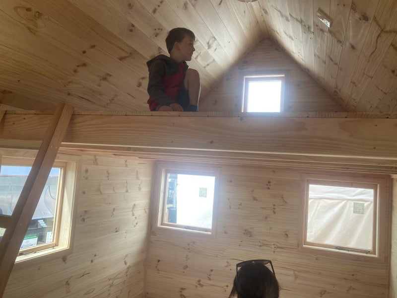 2.8m x 4.8m Kitset Mezzanine LOFT Cabin with 4.8m x 1.5m Verandah and Deck cedar Carousel 4