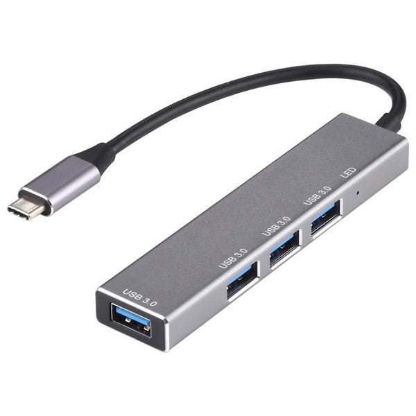 4-Port Usb-C Aluminum Alloy Hub With Led Indicator Carousel 1