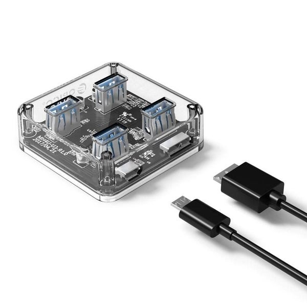 Transparent Usb 3.0 Desktop Hub + 100Cm Micro Usb Cable Carousel 1