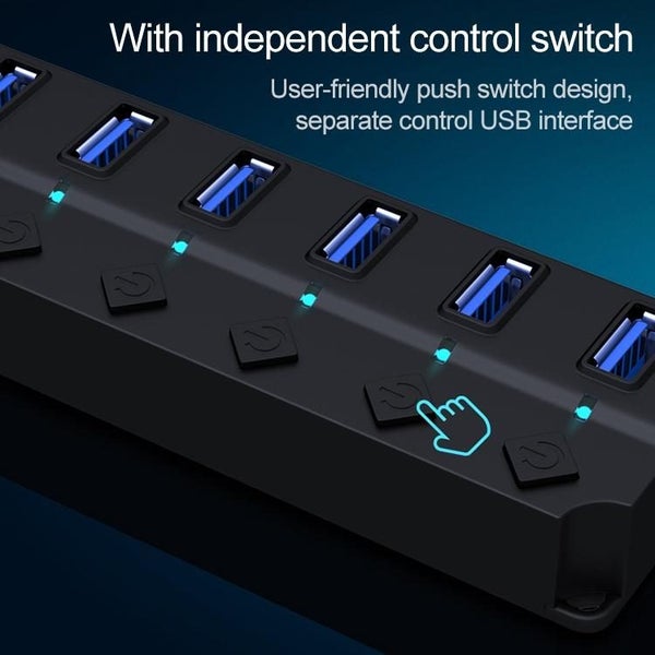 7-Port Usb 3.0 Hub With Switch For Pc / Laptop Carousel 11