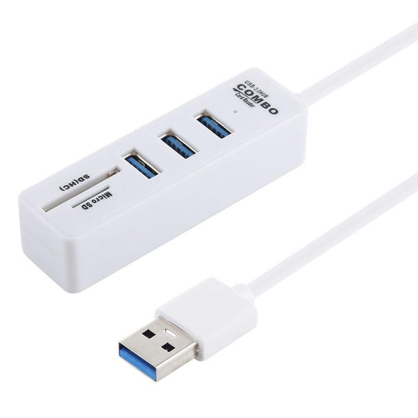 2-In-1 Usb 3.0 Hub Converter + 3X Usb Ports 26Cm Cable White Carousel 1