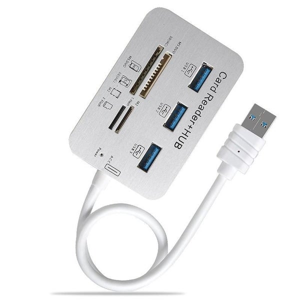 3-Port Usb 3.0 Hub + 4-Port Card Reader Splitter Carousel 1