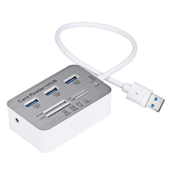 3-Port Usb 3.0 Hub + 4-Port Card Reader Splitter Carousel 2