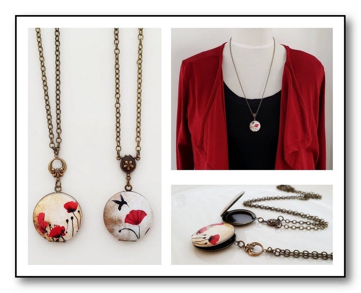 Poppy Locket - 2 unique designs, choose your favourite Carousel 1