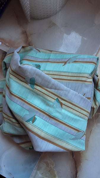MULTI COLOURED GREY GREEN TURQUOISE FABRIC Carousel 1