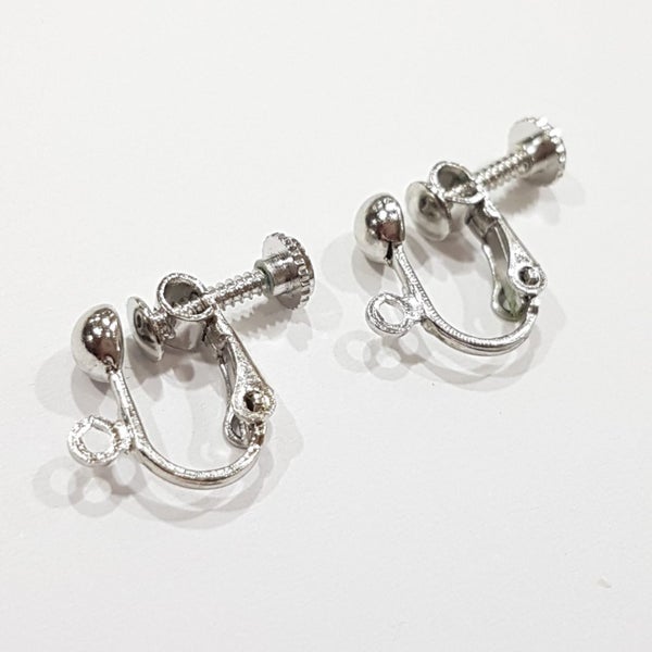 LAST 1! Dark Silver Clip On Screw Earring Component Carousel 1