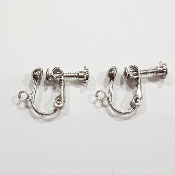 LAST 1! Dark Silver Clip On Screw Earring Component Carousel 2